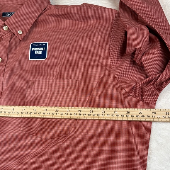 NWT Izod Men's Rust Casual Button-Down Shirt Advantage Performance Wrinkle Free - Picture 5 of 8